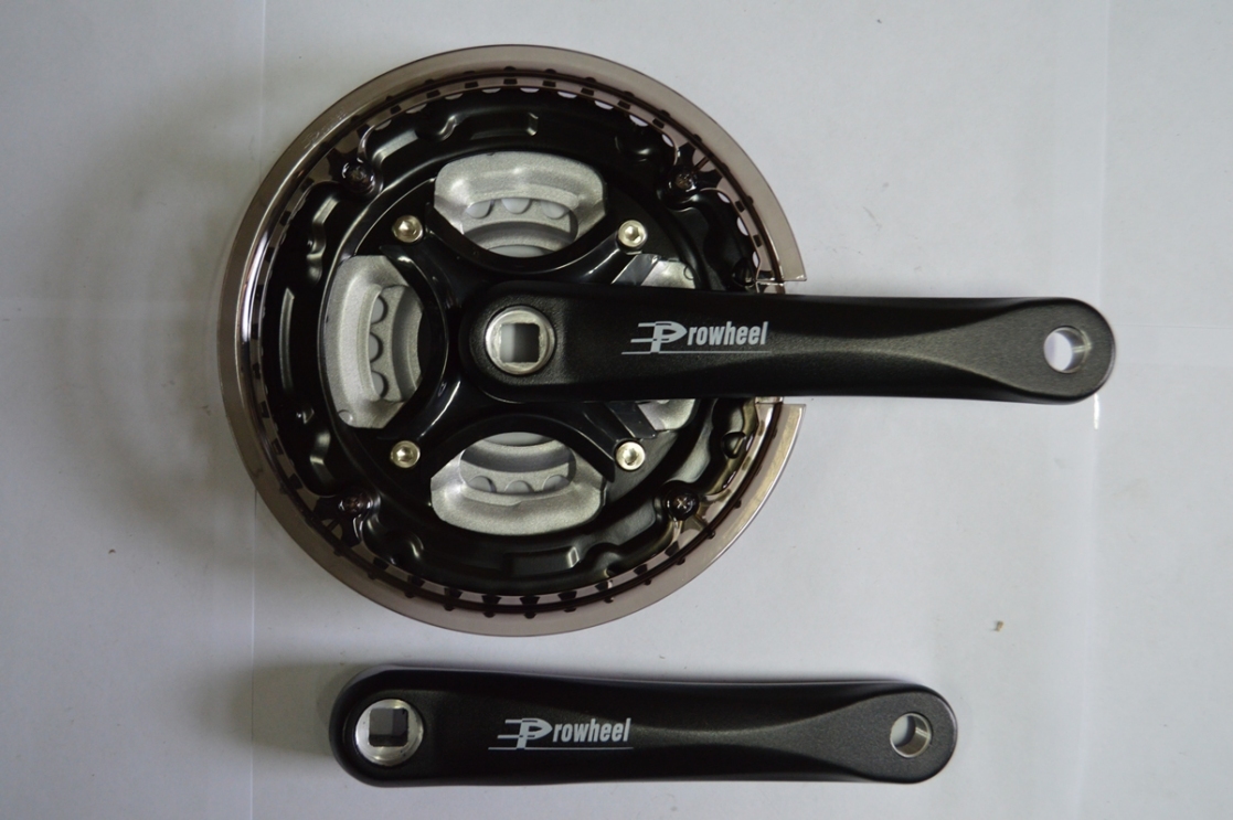 Шатун комплект спорт. 26'' алюм. PROWHEEL 42/34/24 170мм 