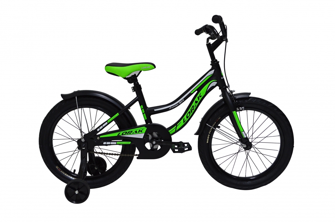 LORAK JUNIOR 18 Boy Matt Black/Green (18