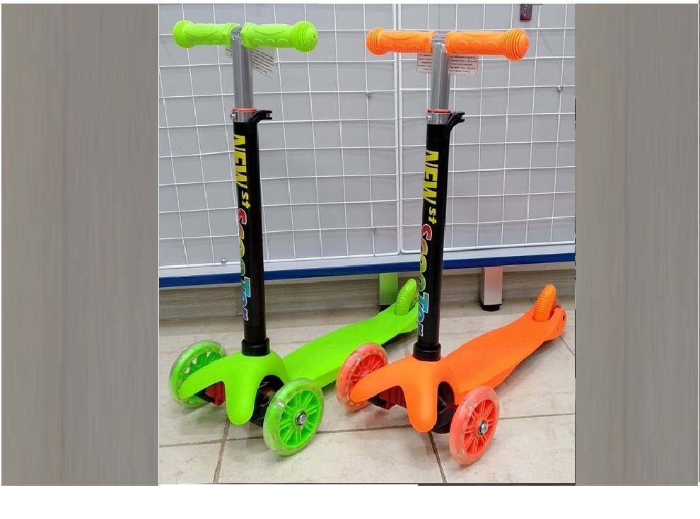 Самокат Scooter, SK-043, от 3х лет, 3х кол., переднее колесо: диаметр 120мм, ширина 24мм с функцие 