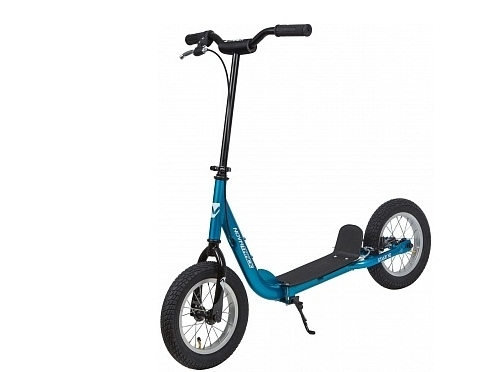 Самокат NOVATRACK STAMP N2 синий, ручной тормоз V-brake, мягкая накладка на руле 