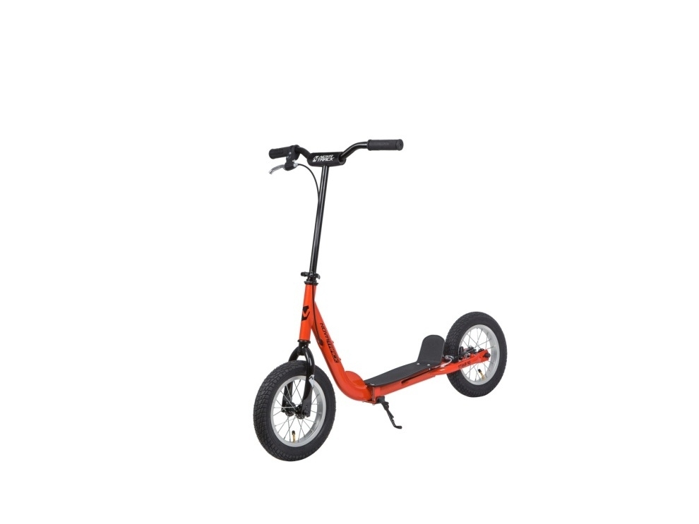Самокат NOVATRACK STAMP N2 оранжевый, ручной тормоз V-brake, мягкая накладка на руле 
