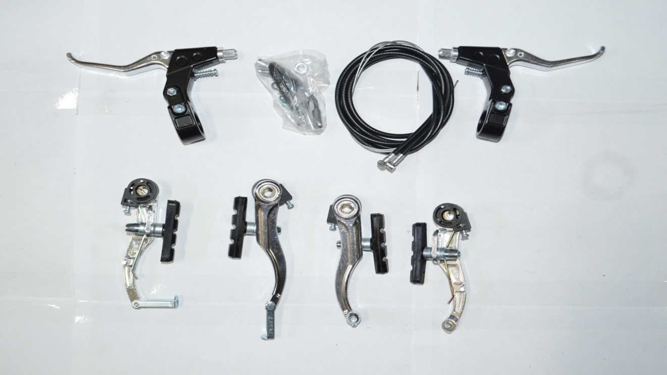 Ручной тормоз алюм. V-BRAKE комплект SSE-13+SSY-14+2P серебро 