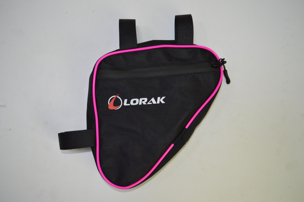 Сумка Lorak 454 под раму 19,5х20х5см черно-розовый, код 45407 