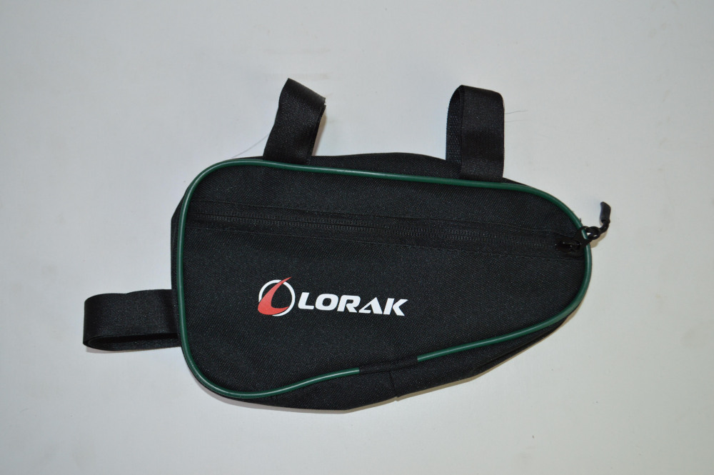 Сумка Lorak 451 под раму 23х12,5х5см черно-зеленый, код 45105 