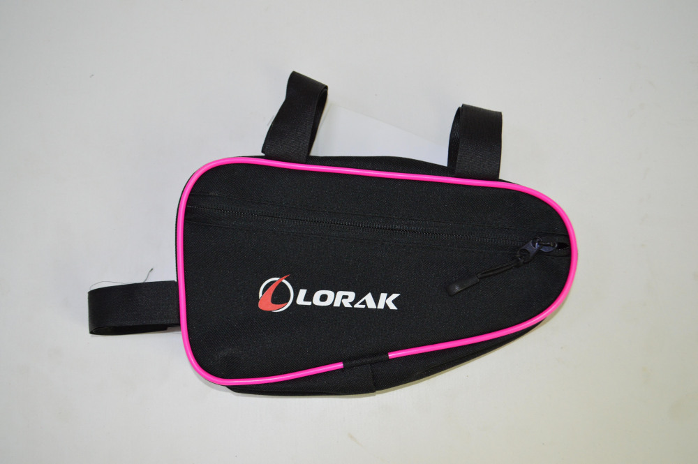 Сумка Lorak 451 под раму 23х12,5х5см черно-розовый, код 45107 