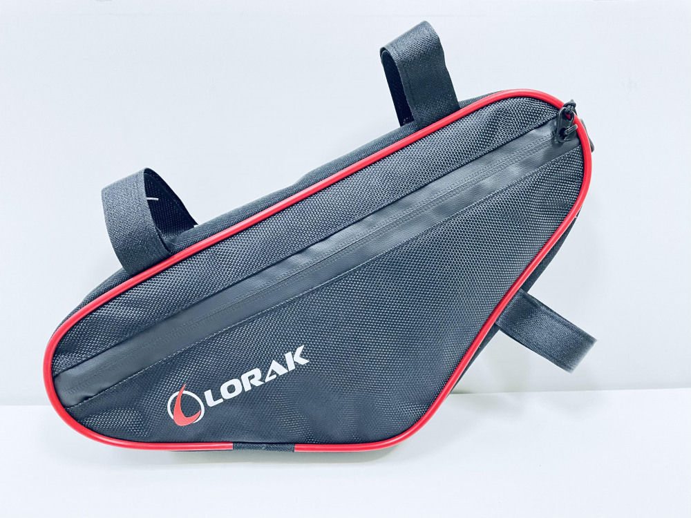 Сумка Lorak 456 под раму 32х15х5см черно-красный, код 45602 