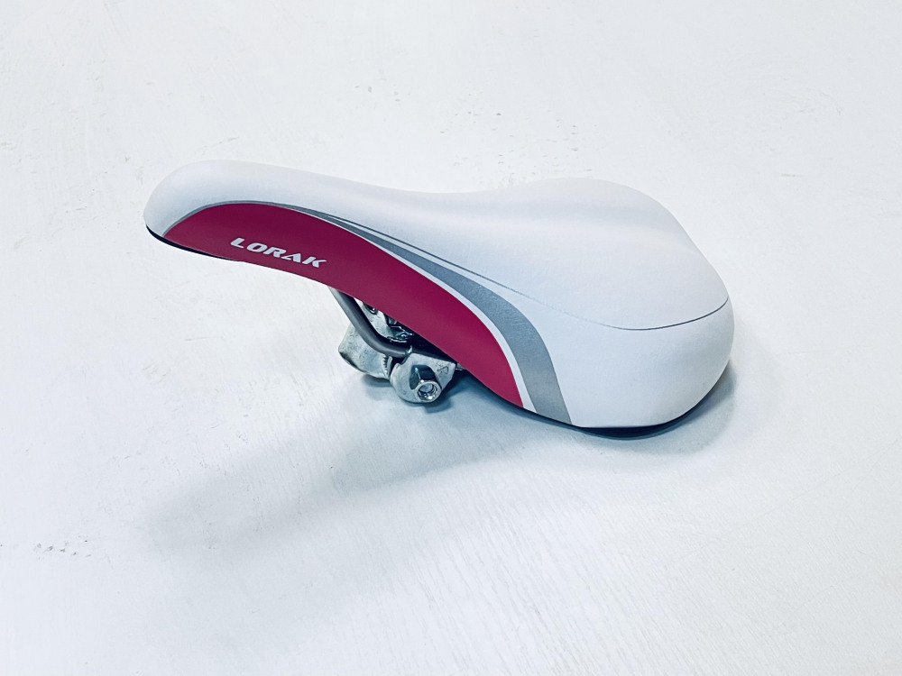 Сиденье LORAK Shark White розовое с замком, код 33175 
