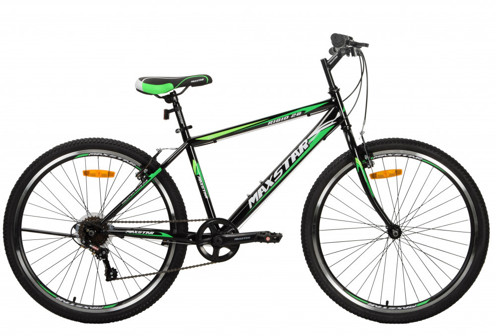 MAXSTAR Rigid 26 - 15р Black/Green (26 7ск.,V-brake) 