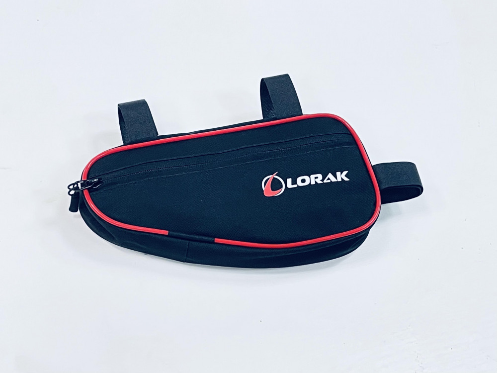 Сумка Lorak 465 под раму 26х14х5см черный-красный, код 46502 
