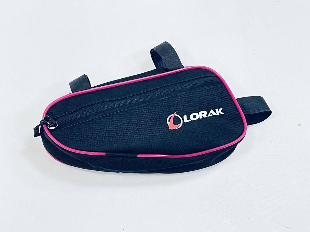 Сумка Lorak 465 под раму 26х14х5см черный-розовый, код 46507 