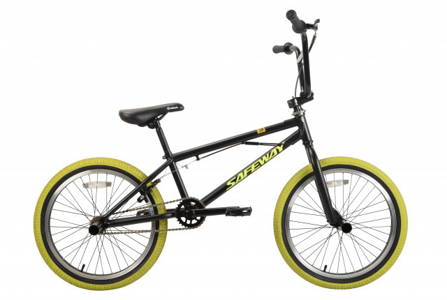 SAFEWAY BMX 20 Чёрный/Жёлтый с пегами  