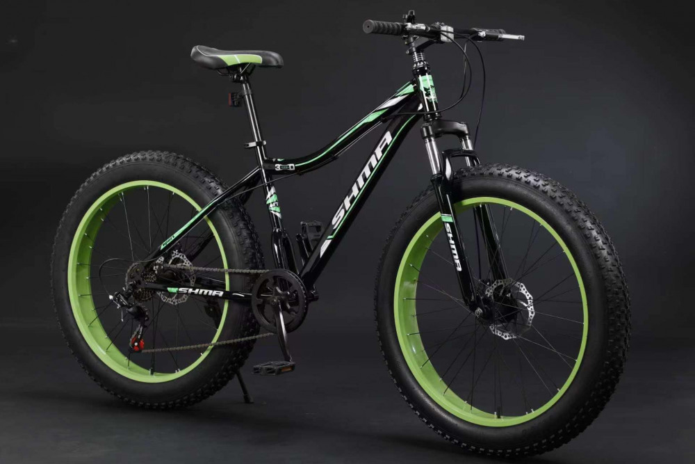 SHMA Bike New Grand FAT 26 Black/Green (26 Disk, фэтбайк)  