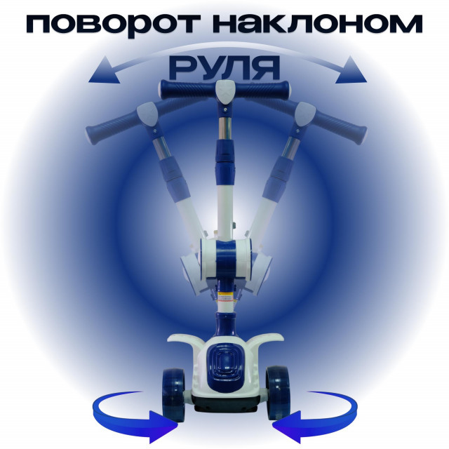 Самокат-кикборд KB206 с сиденьем, код 77206  