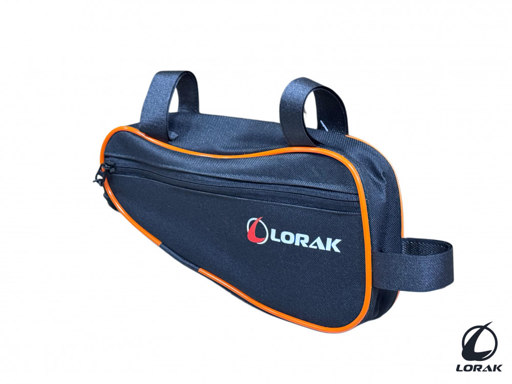 Сумка Lorak 467 под раму 32х15х5см черный-оранжевый, код 46704 