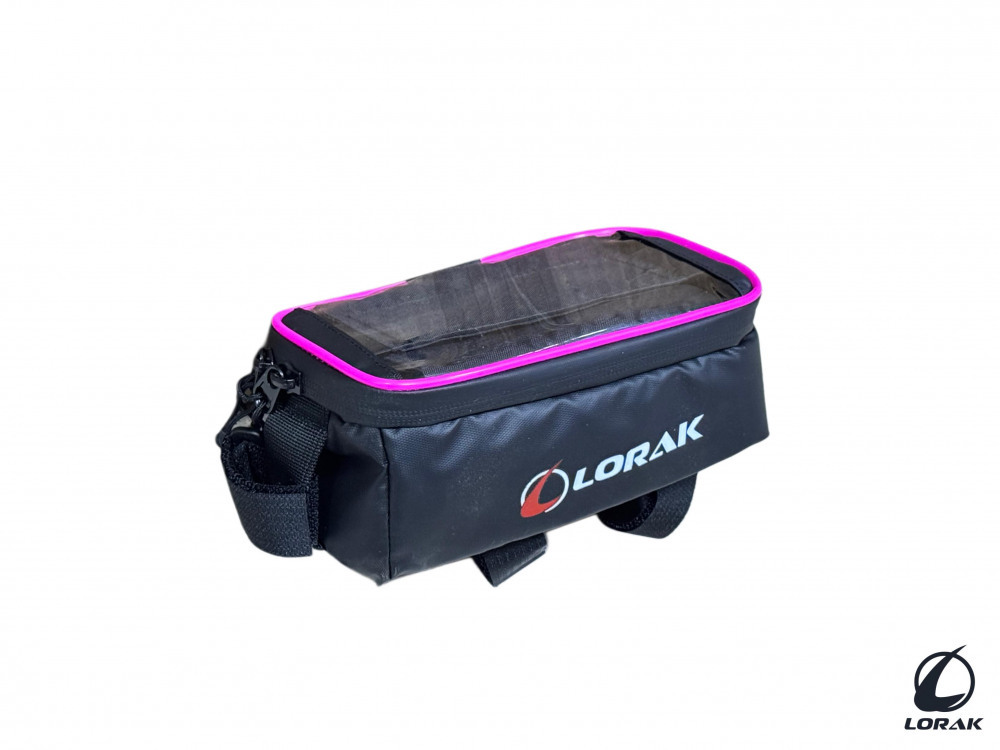 Сумка Lorak 469 под телефон 19х10х10см черно-розовый, код 46907 