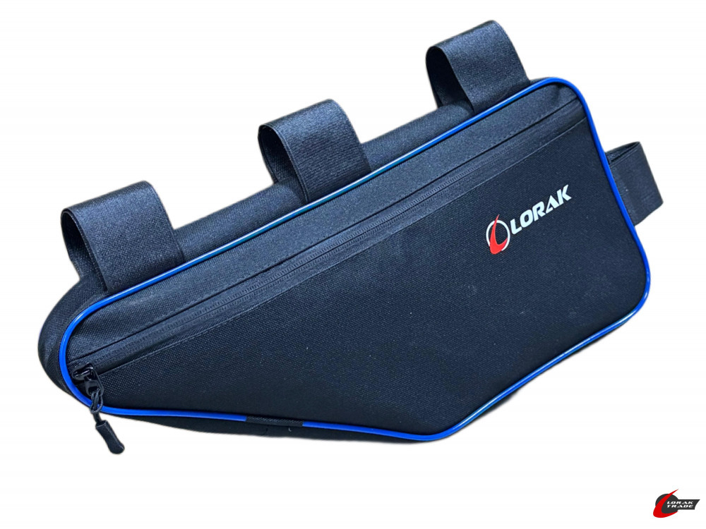 Сумка Lorak 471 под раму 41х19х5см черный-синий, код 47103 