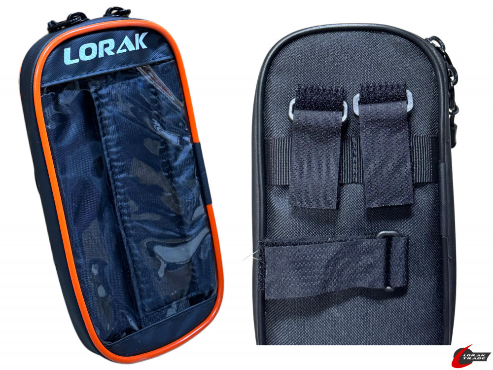 Сумка Lorak 472 под телефон 20х10х2,5см черно-оранжевый, код 47204 