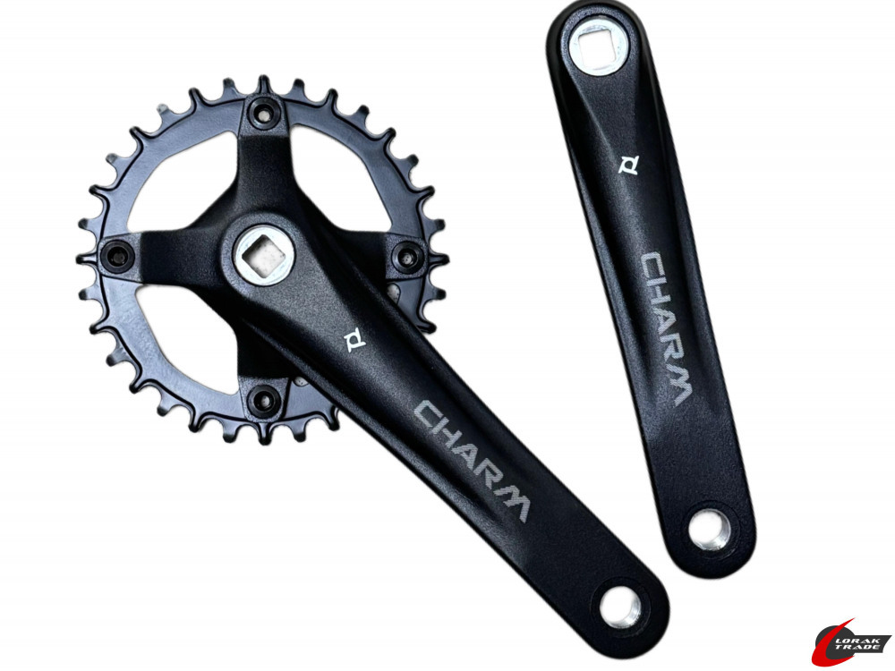 Шатун комплект спорт. алюм. PROWHEEL CHARM-FD04S 36T, 1 speed 175mm, код 41851 